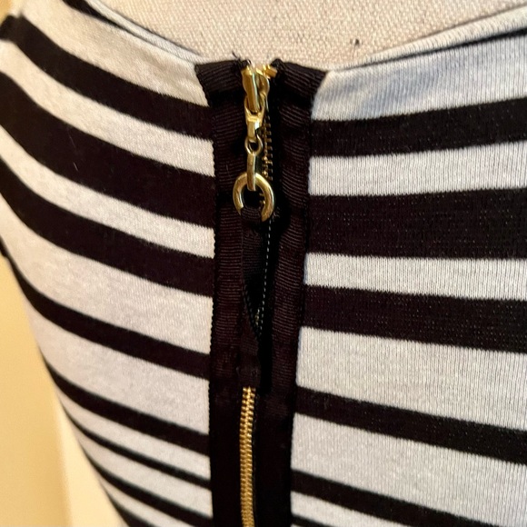 Cutest Stripe Sheath Knit Dress in Off-White + Black from Valerie Bertinelli - Picture 3 of 5